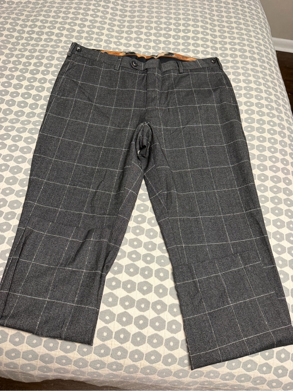 Murano Charcoal Windowpane Dress Pants